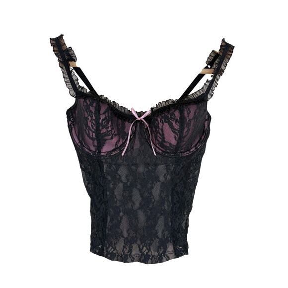 Vintage Y2K Victoria's Secret Lace Bustier Corset Top Womens Sz M Sydney Carlson